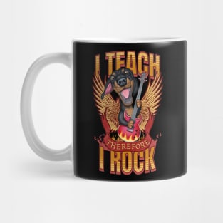 Funny cute Teacher rocks Doxie rocks  weiner dog Rock in school Mug